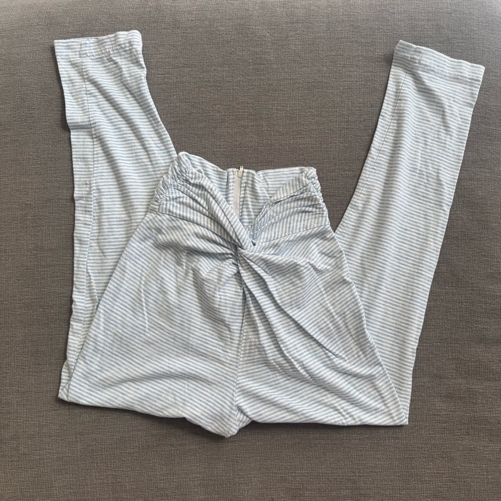 Fantaseas Collection Blue & white striped high-waisted pants